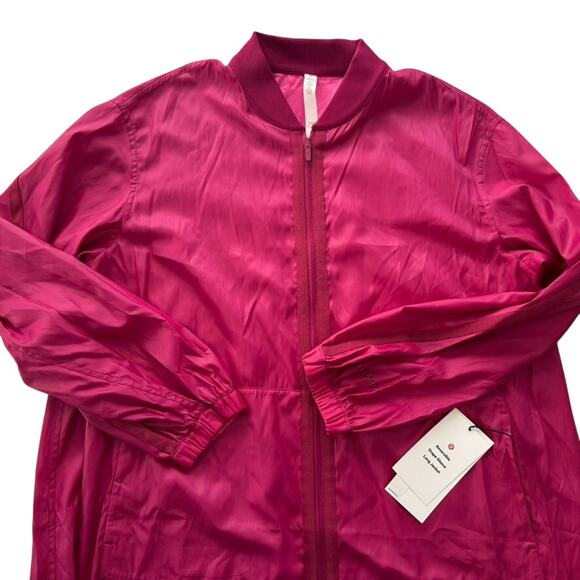 Lululemon Reversible Drape-Sleeve Long Jacket Sonic Pink Wild Berry Size 10 NEW - Picture 2 of 7